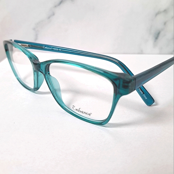 NEW Azure Green Rx'able Eyeglass Frame, glasses, full rim 54-15-145 modern - Picture 1 of 3